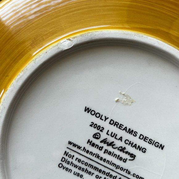 Wooly Dreams Design 8 inch Plate Cows Taking a Bubble Bath Lula Chang - Rare - Picture 3 of 3